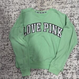 Victoria's Secret Mint Green “LOVE PINK” Sweatshirt - Size Medium